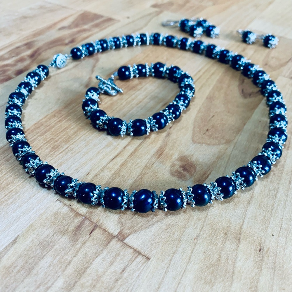 Freshwater Cultured Pearl Set in MarieAnt Black - PreOwned